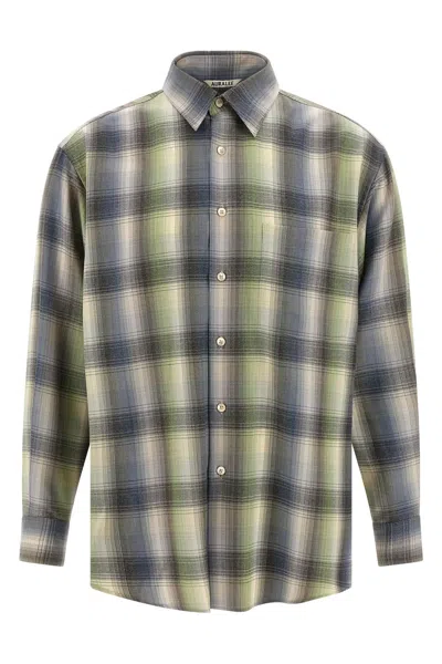 Auralee Long Sleeve Button-down Check Shirt In Multi
