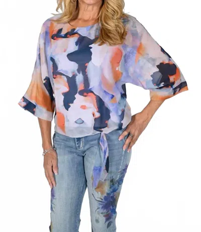 Frank Lyman Woven Chiffon Overlay Top In Print In Multi
