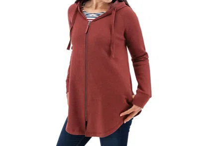 Old Ranch Oversized Fleece Hoodie Jacket In Red In Red