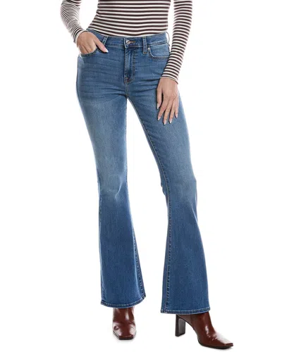 7 For All Mankind High Waist Flared Slim Leg Trousers In Blue