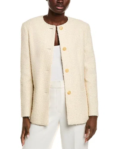 Lafayette 148 New York Collarless Jacket In Neutral