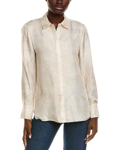 Lafayette 148 New York Scottie Silk Blouse In White