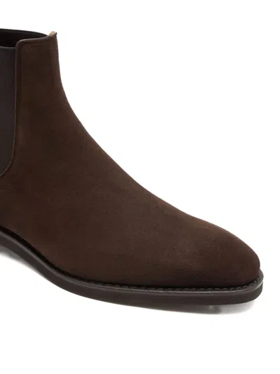 Bally Scribe Un Suede Boots In Brown