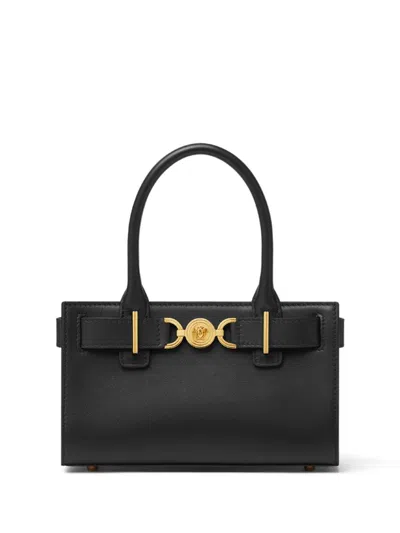 Versace Medusa 95 Large Leather Tote Bag In Black