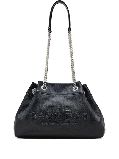 Marc Jacobs The Chain Sack Leather Shoulder Bag In Black