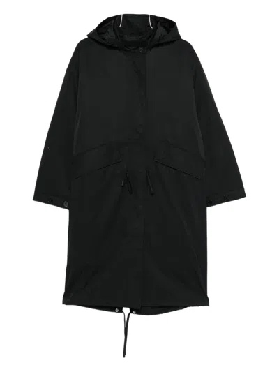 Closed Cotton And Nylon Parka Coat In Black
