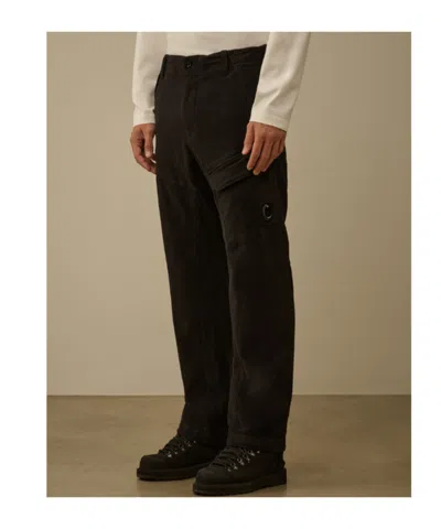 C.p. Company Moleskin Stretch Cargo Pants In Brown