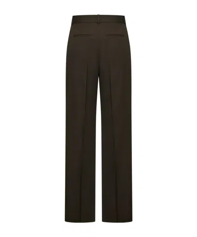 Rohe High-waisted Pleated Casual Pants In Black