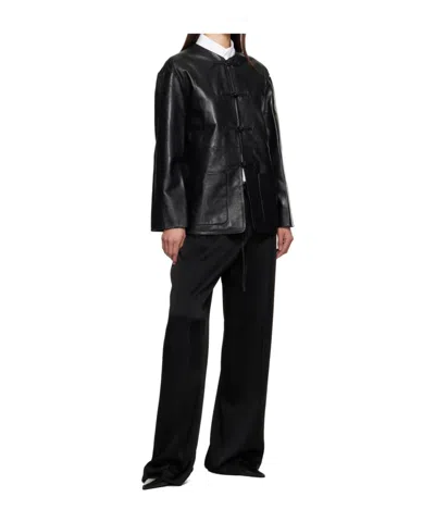 Rohe Drawstring Waist Casual Pants In Black