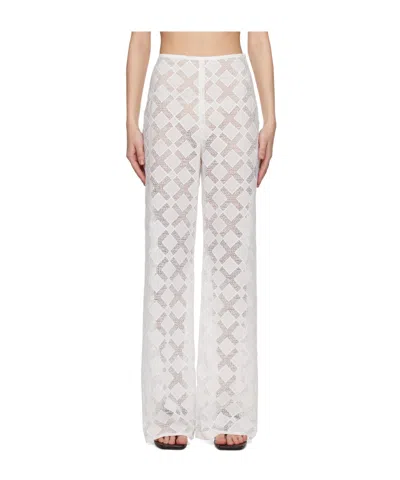 Tove Translucent Tulle Casual Pants In White