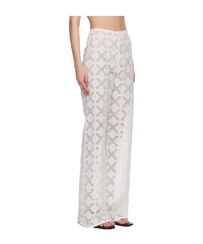 Tove Translucent Tulle Casual Pants In White