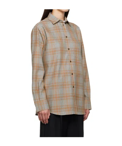 Rohe Plaid Long-sleeved Shirt In Gray