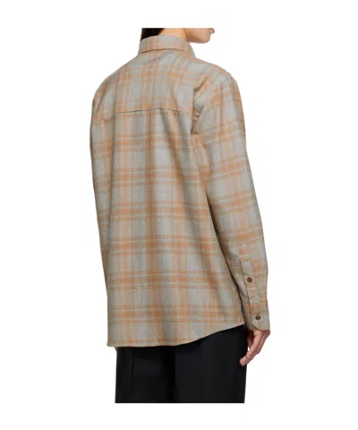Rohe Plaid Long-sleeved Shirt In Gray