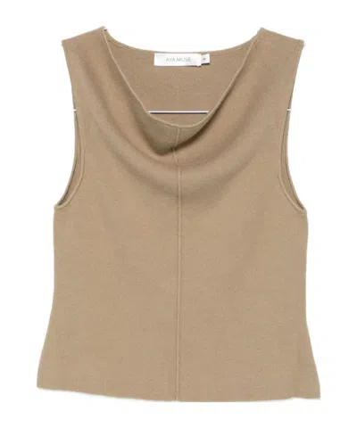 Aya Muse Off Shoulder Seam Top Clothing In Nude