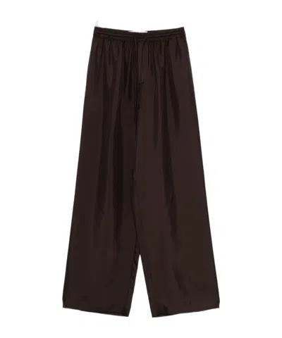 Rohe Drawstring-waist Silk Trousers In Black