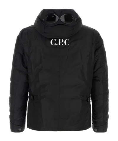 Junya Watanabe Nylon Down Jacket With Adjustable Waist Tabs In Black