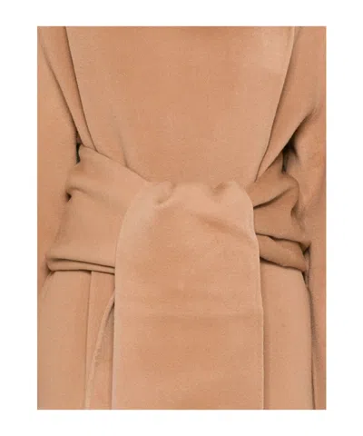 Aya Muse Belted Felted Coat In Brown