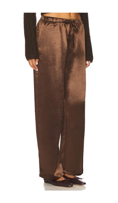 4th & Reckless Shelby Satin Trousers In Brown