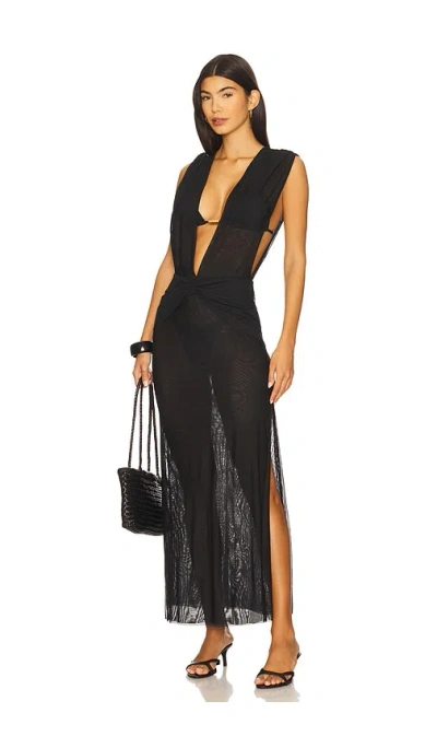 Vix Swimwear Cindy Long Cover Up In Black