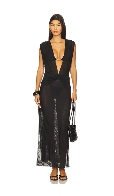 Vix Swimwear Cindy Long Cover Up In Black