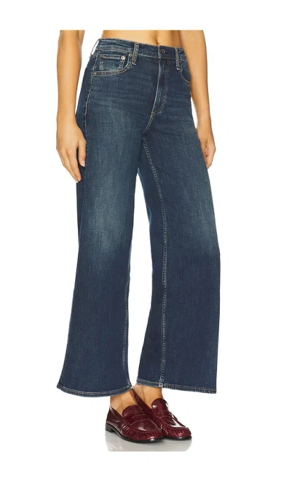 Rag & Bone Womens Ness Flexi Sofie Ankle Wide-leg Denim Jeans In Blue