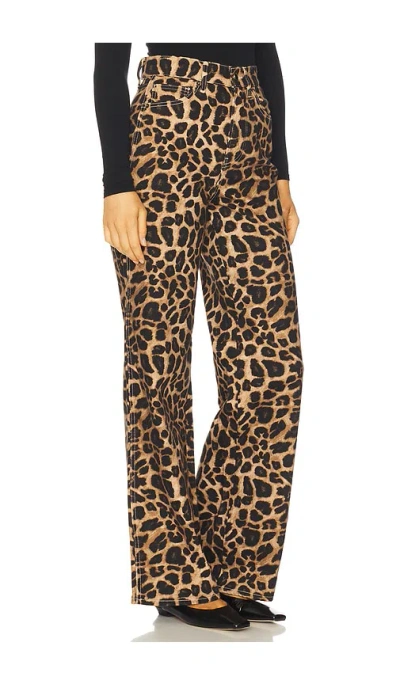 Veronica Beard Taylor High-rise Wide-leg Leopard Jeans With Chaps In Multi
