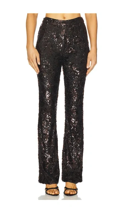 Veronica Beard Collier Sequined Satin Flared Pants In Burgundy