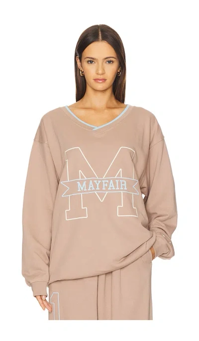 The Mayfair Group Mayfair Angels V Neck Sweatshirt In Brown