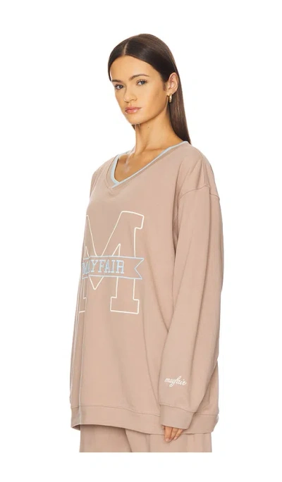 The Mayfair Group Mayfair Angels V Neck Sweatshirt In Brown