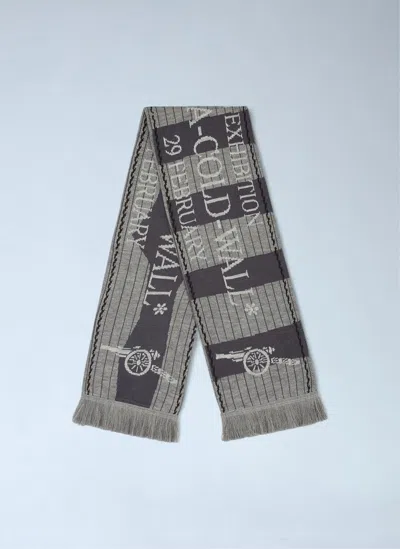 A-cold-wall* Logo Motif Fringe Scarf In Gray