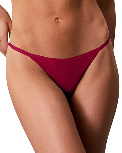 Calvin Klein Ideal Micro Low Rise String Thong In Red