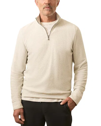 Faherty Textured Knit Quarter Zip Sweater In Neutral