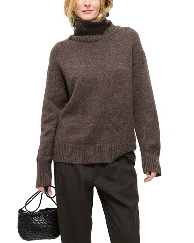 Alex Mill Nottinghill Merino Wool Blend Turtleneck Sweater In Brown