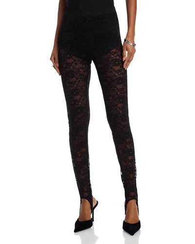 Steve Madden Sandrine Floral Lace Skinny Pants In Black