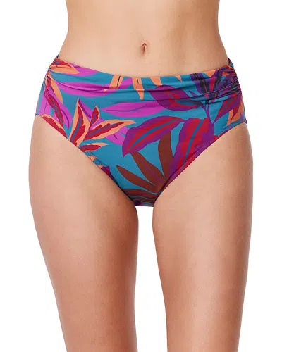 Gottex Plantopia Mid Rise Shirred Bikini Bottom In Multi