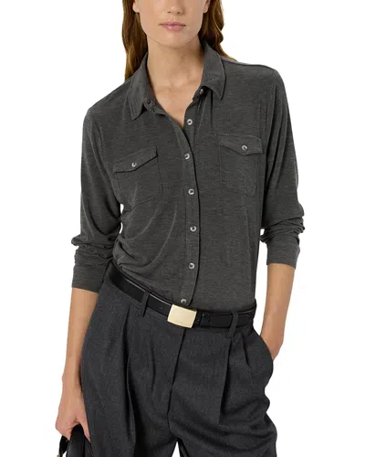Gerard Darel Honorine Knit Shirt In Gray