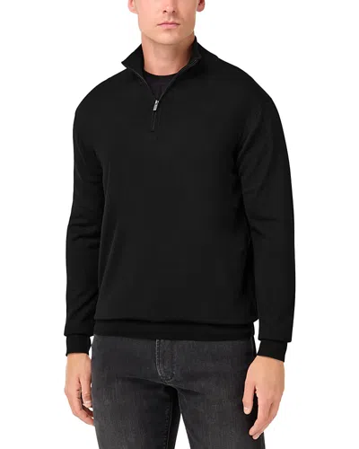 Boggi Milano Extra Fine Merino Wool Half Zip Sweater - Exclusive In Black