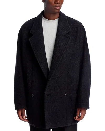 Lemaire Felt Wool Jacket In Black