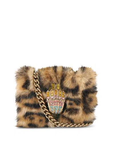 Kurt Geiger Kensington Eagle Micro Faux Fur Shoulder Bag In Brown
