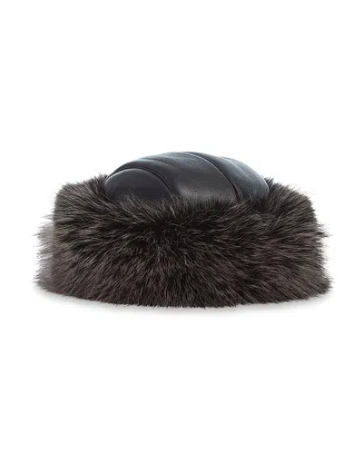 Jocelyn Faux Fur Roller Hat In Brown