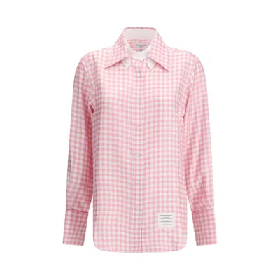Thom Browne Checked Silk Shirt In Multi