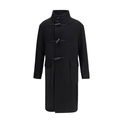 Tagliatore Black Wool And Cashmere Blend Mon Coat In Black