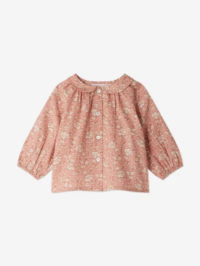 Bonpoint Baby Girls Floral Domino Blouse In Pink
