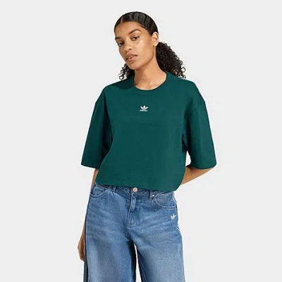 Adidas Originals Women's Originals Essentials Crop T-shirt In Green