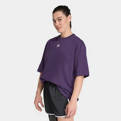 Adidas Originals Women's Originals Essentials Boyfriend Loose T-shirt In Purple