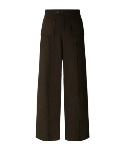 Soeur High-waisted Wide-leg Wool Trousers In Black