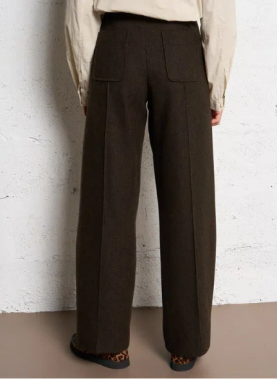 Soeur High-waisted Wide-leg Wool Trousers In Black