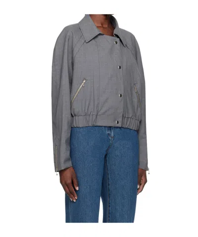 Paris Georgia Cropped Casual Jacket In Gray