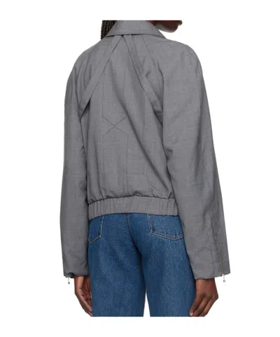 Paris Georgia Cropped Casual Jacket In Gray