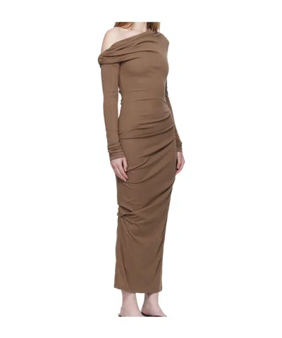 Paris Georgia Elemental Manahou One-shoulder Midi Dress In Brown